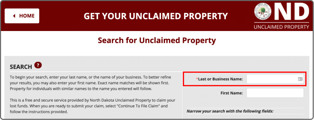 claim unclaim property 